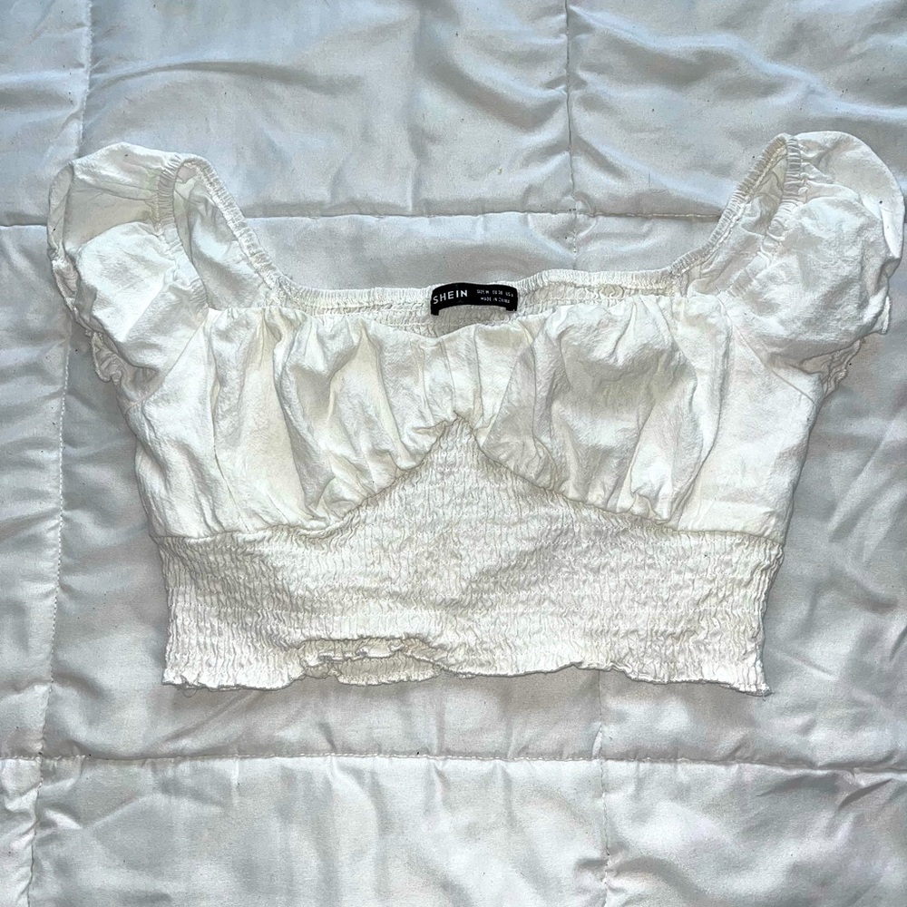 White Cropped Top